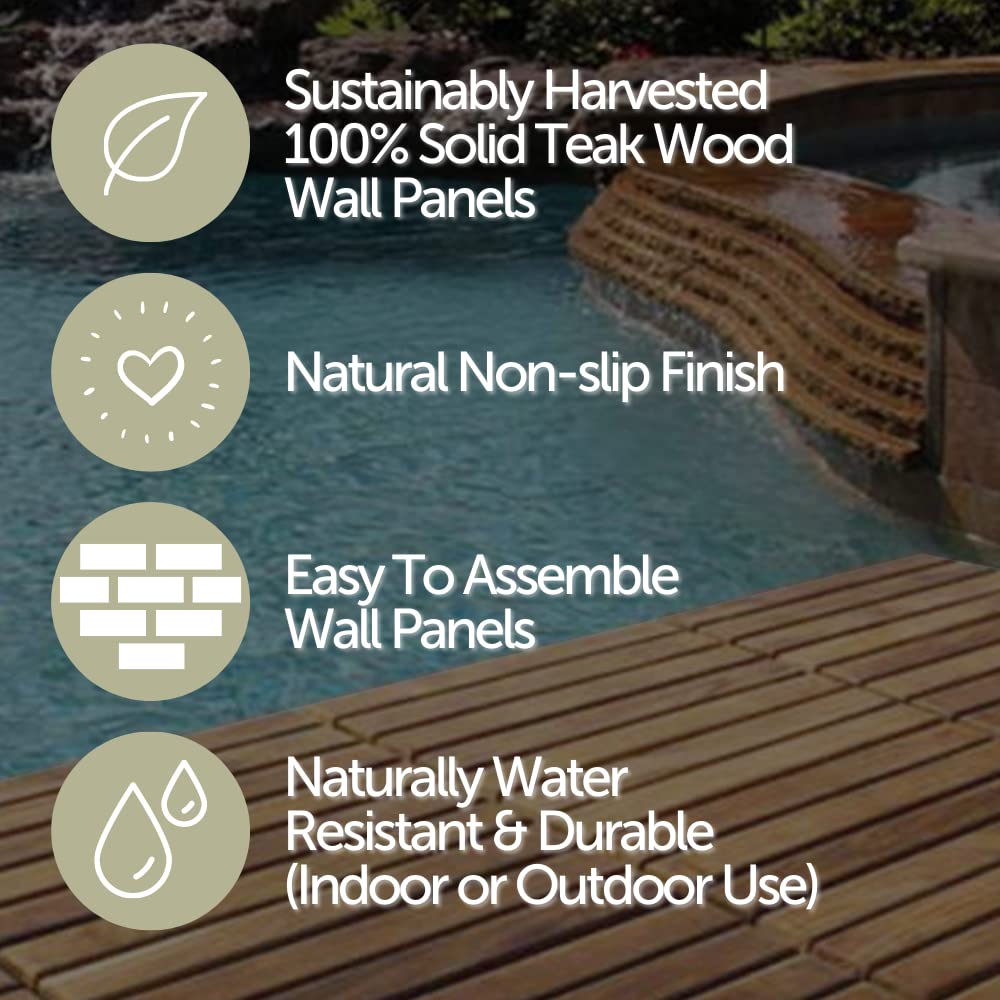 Zalorin 3D Wall Panels - Recycled Eood Decor Planks for Kitchen, Living Room, Bedroom, Office, Bathroom - 11 Pieces (Natural Finish)