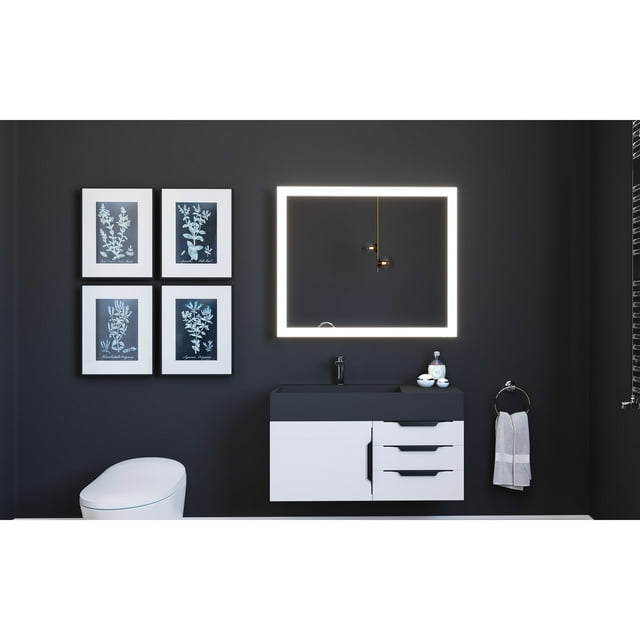 Zalorin 30" x 36" LED Mirror Smart Mirror with Voice Controls