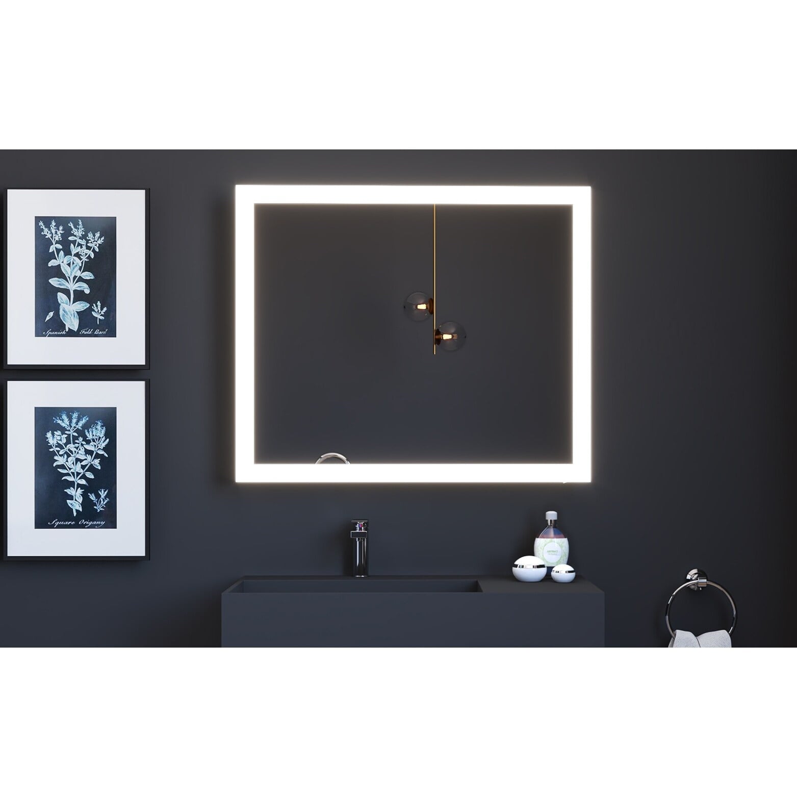 Zalorin 30" x 36" LED Mirror Smart Mirror with Voice Controls