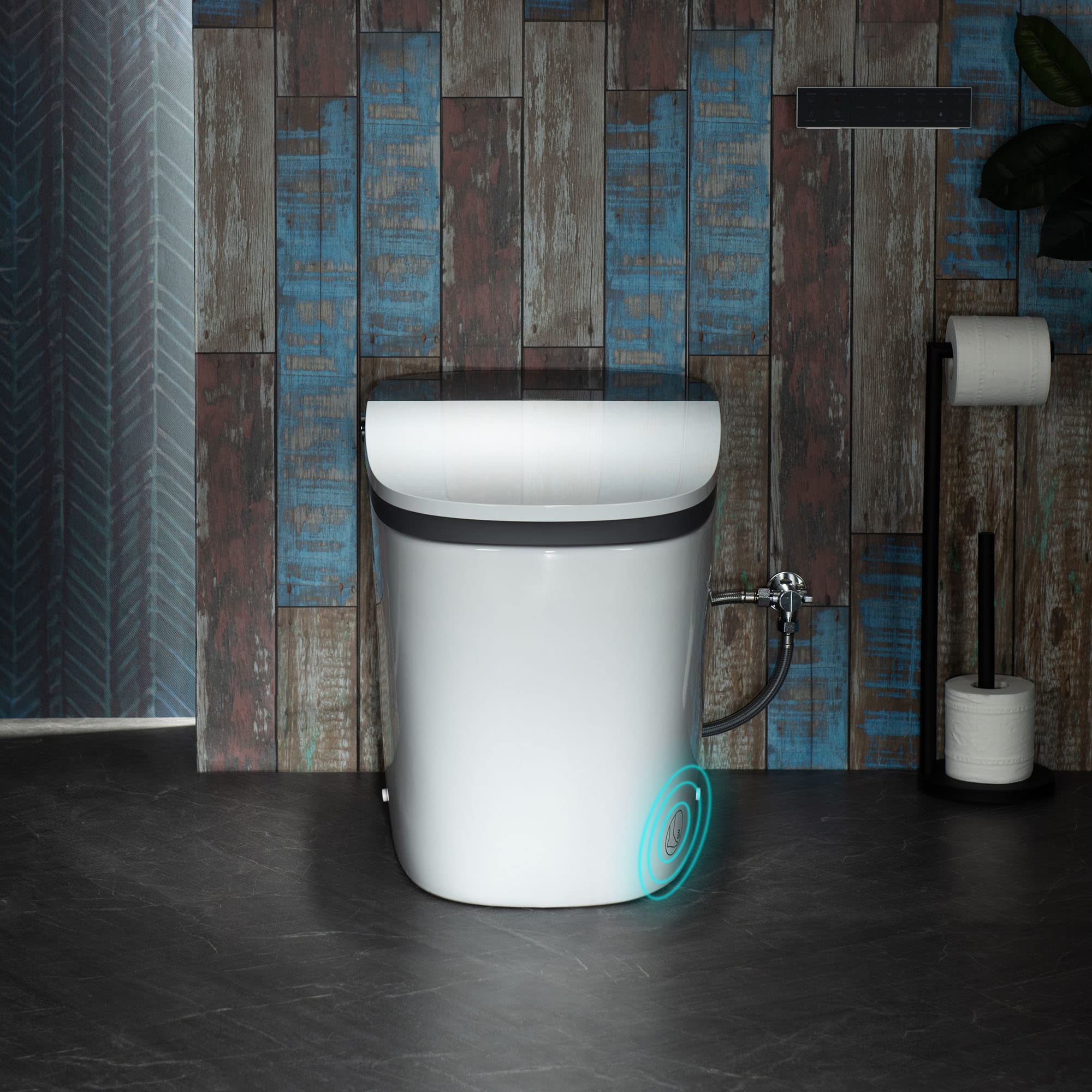 Zalorin B0930S Smart Bidet Toilet with 1.28 GPF Dua Flush Auto Open & Close, Auto Flush,Foot Sensor Flush,1000 Gram MaP Flushing Score,LED Display, Chair Height Design and Cleaning Foam Dispenser
